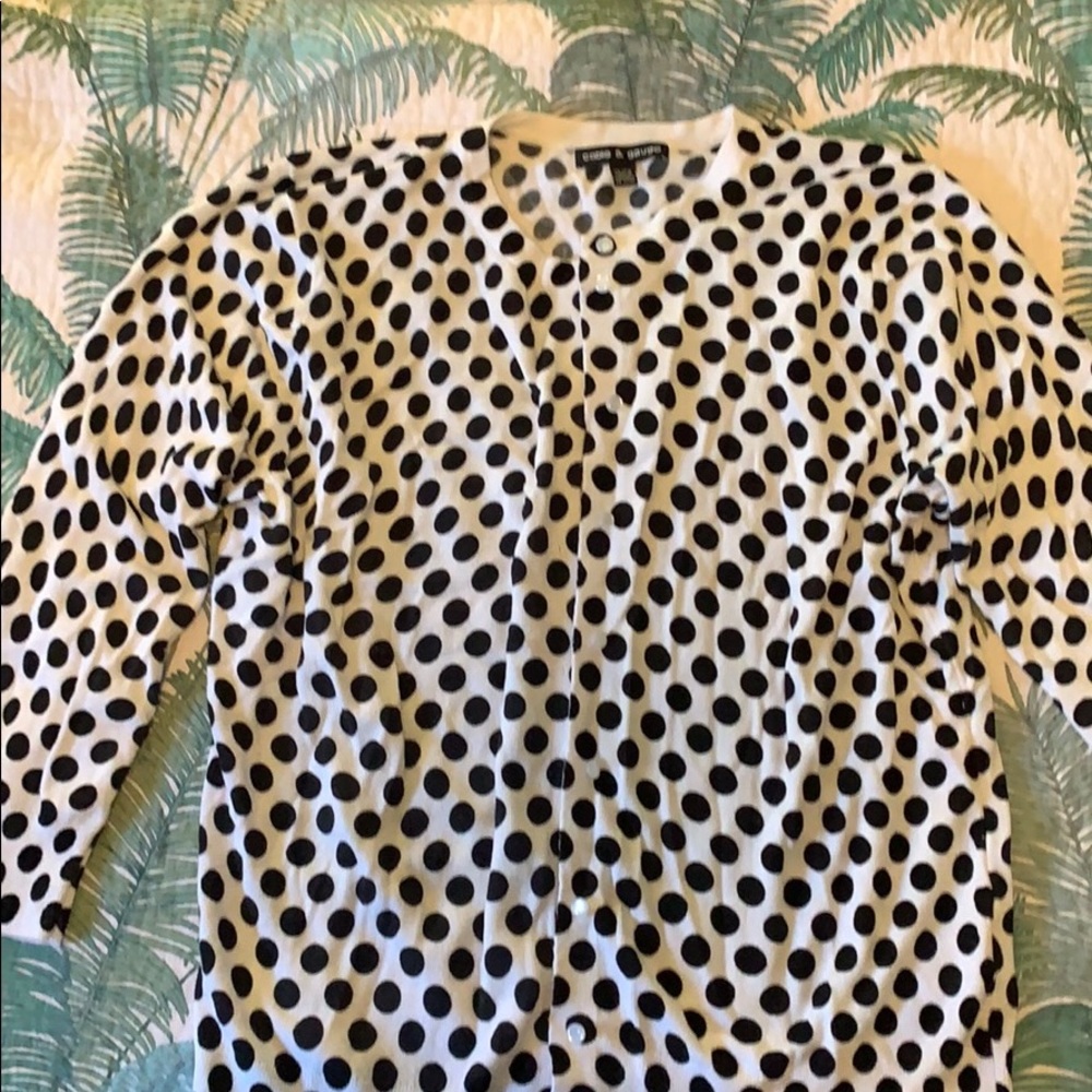 Pinup Rockabilly Polkadot Cardigan Sweater Plus XL